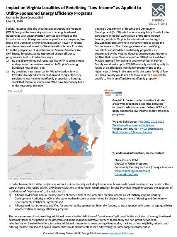 Impact on VA Localities of Redefining Low Income EE Programs PDF image